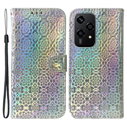For Honor 200 Lite Stand Case Dazzling Flower PU Leather Protective Phone Cover
