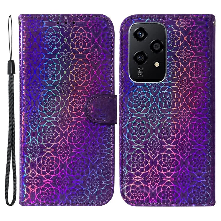 For Honor 200 Lite Stand Case Dazzling Flower PU Leather Protective Phone Cover