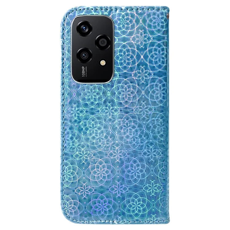For Honor 200 Lite Stand Case Dazzling Flower PU Leather Protective Phone Cover