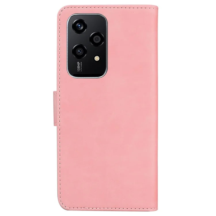 For Honor 200 Lite Phone Case Solid Color Leather Mobile Phone Cover with Stand