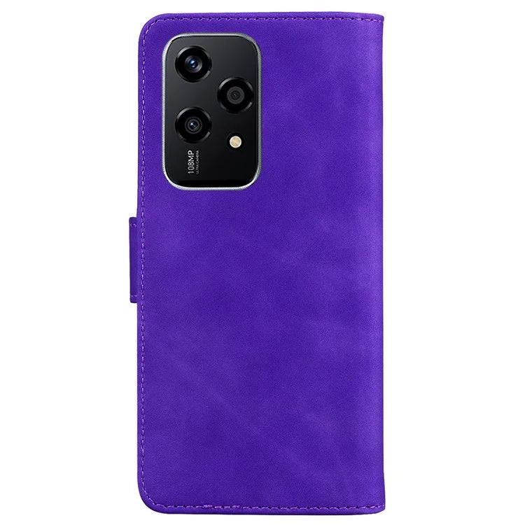 For Honor 200 Lite Phone Case Solid Color Leather Mobile Phone Cover with Stand