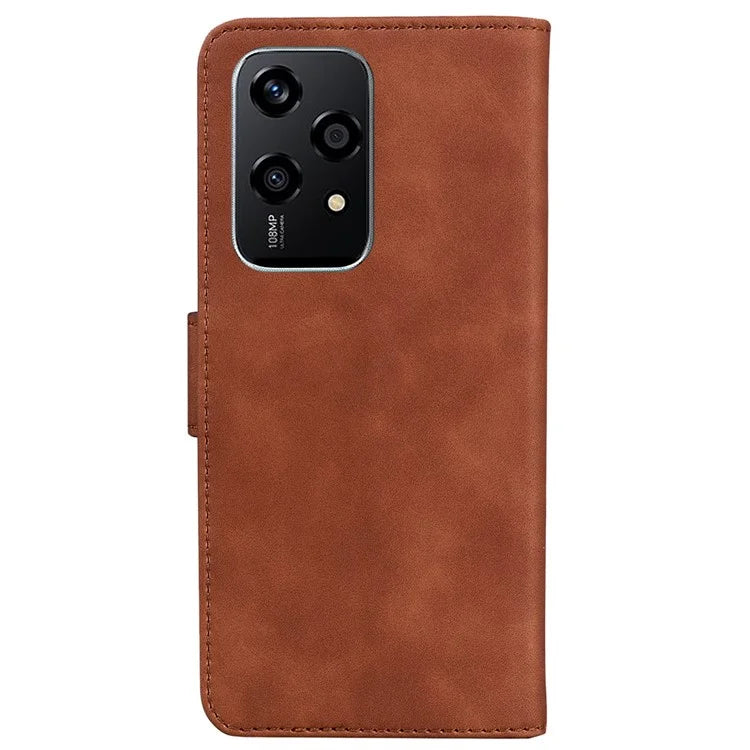 For Honor 200 Lite Phone Case Solid Color Leather Mobile Phone Cover with Stand