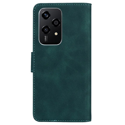 For Honor 200 Lite Phone Case Solid Color Leather Mobile Phone Cover with Stand