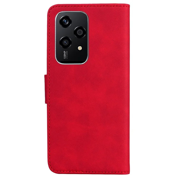 For Honor 200 Lite Phone Case Solid Color Leather Mobile Phone Cover with Stand