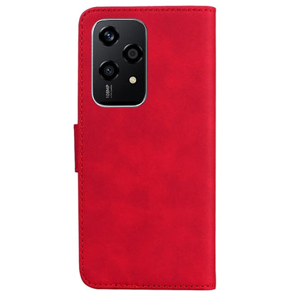For Honor 200 Lite Phone Case Solid Color Leather Mobile Phone Cover with Stand