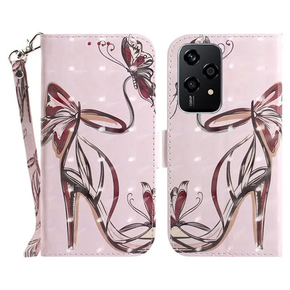 For Honor 200 Lite Stand Case Pattern Print PU Leather Wallet Phone Cover