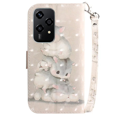 For Honor 200 Lite Stand Case Pattern Print PU Leather Wallet Phone Cover