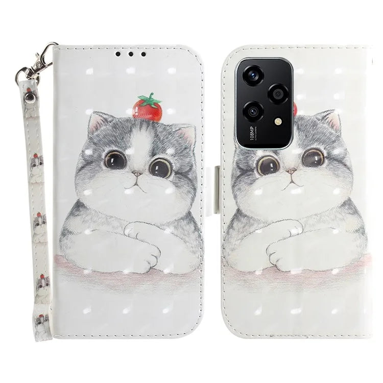For Honor 200 Lite Stand Case Pattern Print PU Leather Wallet Phone Cover