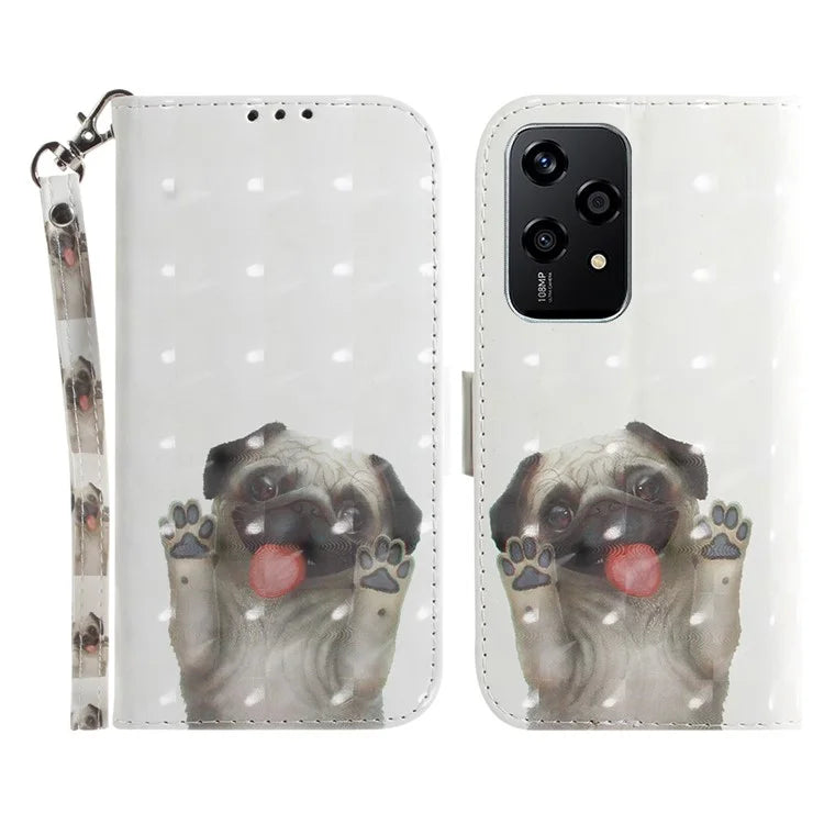 For Honor 200 Lite Stand Case Pattern Print PU Leather Wallet Phone Cover
