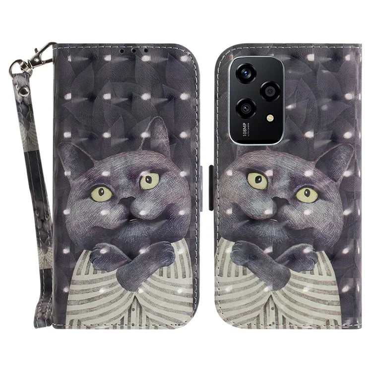 For Honor 200 Lite Stand Case Pattern Print PU Leather Wallet Phone Cover