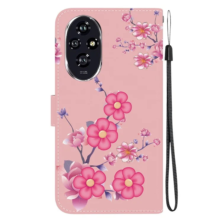 For Honor 200 5G Case Pattern Print Leather Wallet Phone Cover with Stand