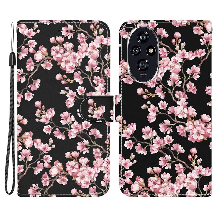 For Honor 200 5G Case Pattern Print Leather Wallet Phone Cover with Stand