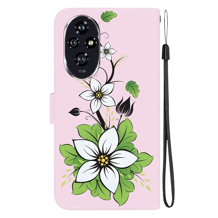 For Honor 200 5G Case Pattern Print Leather Wallet Phone Cover with Stand