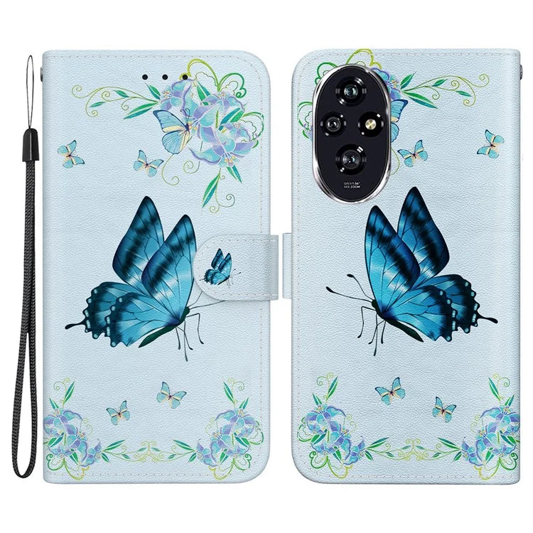 For Honor 200 5G Case Pattern Print Leather Wallet Phone Cover with Stand