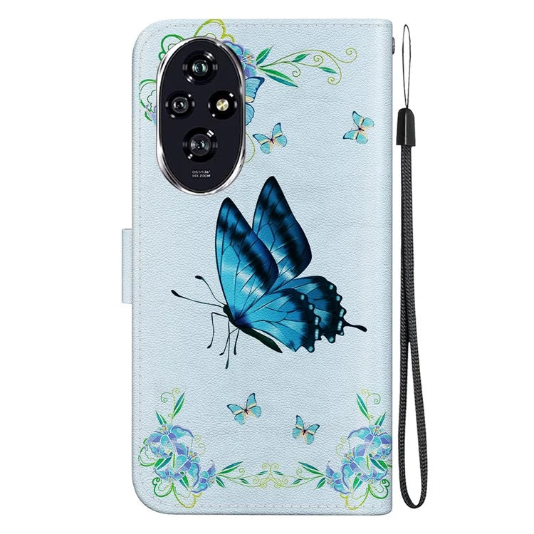 For Honor 200 5G Case Pattern Print Leather Wallet Phone Cover with Stand