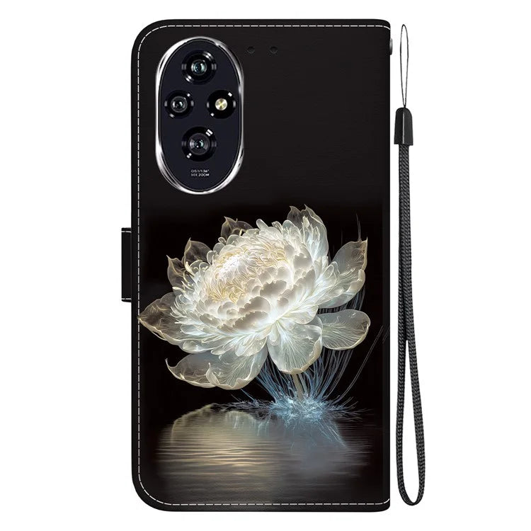 For Honor 200 5G Case Pattern Print Leather Wallet Phone Cover with Stand