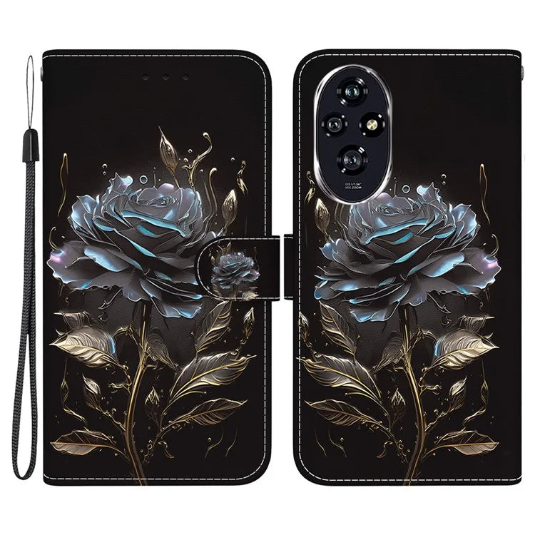 For Honor 200 5G Case Pattern Print Leather Wallet Phone Cover with Stand