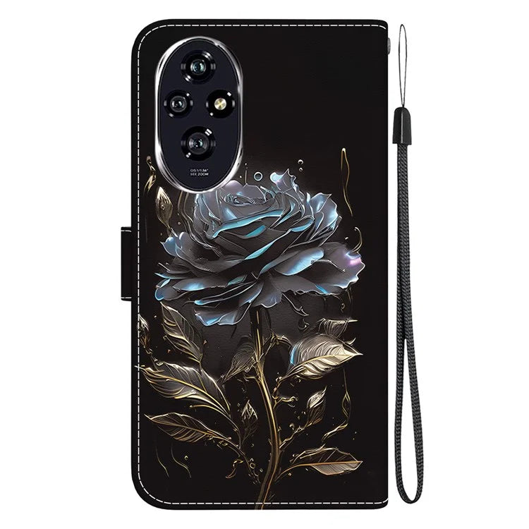 For Honor 200 5G Case Pattern Print Leather Wallet Phone Cover with Stand