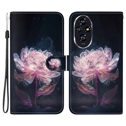 For Honor 200 5G Case Pattern Print Leather Wallet Phone Cover with Stand