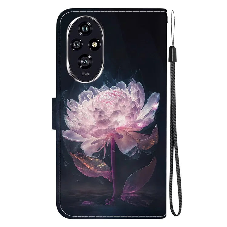 For Honor 200 5G Case Pattern Print Leather Wallet Phone Cover with Stand