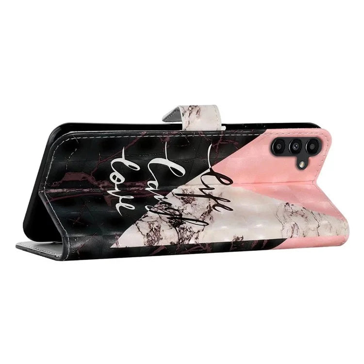For Samsung Galaxy S24 FE Case 3D Pattern Printed Leather Phone Cover Card Holder