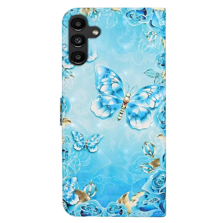 For Samsung Galaxy S24 FE Case 3D Pattern Printed Leather Phone Cover Card Holder