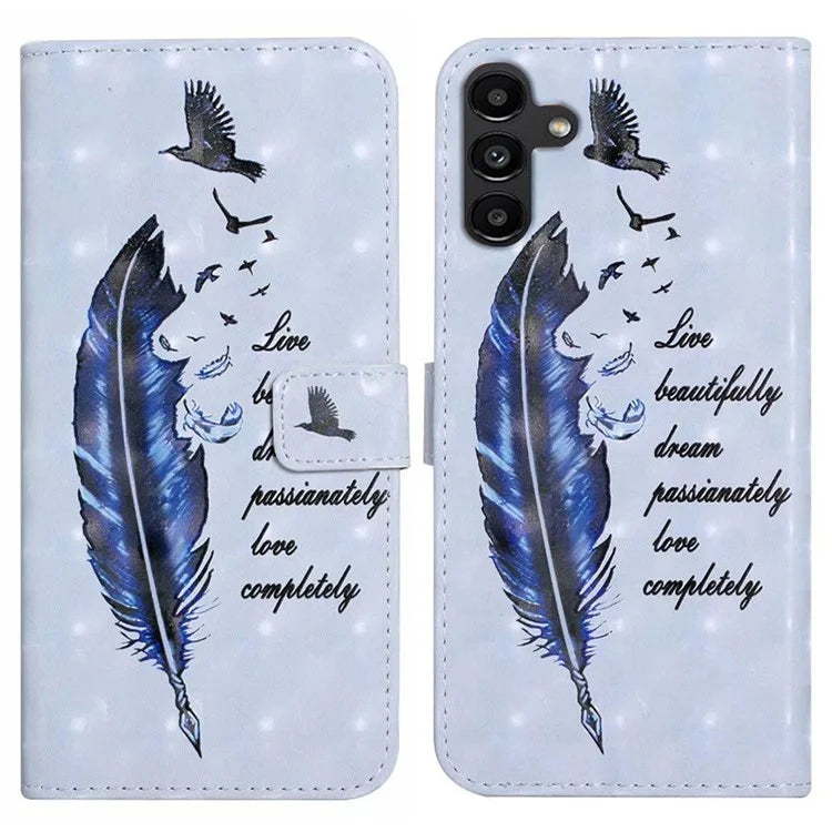For Samsung Galaxy S24 FE Case 3D Pattern Printed Leather Phone Cover Card Holder