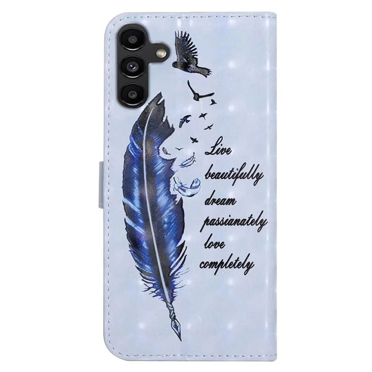 For Samsung Galaxy S24 FE Case 3D Pattern Printed Leather Phone Cover Card Holder