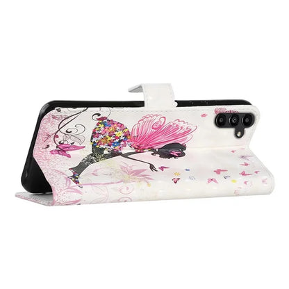 For Samsung Galaxy S24 FE Case 3D Pattern Printed Leather Phone Cover Card Holder