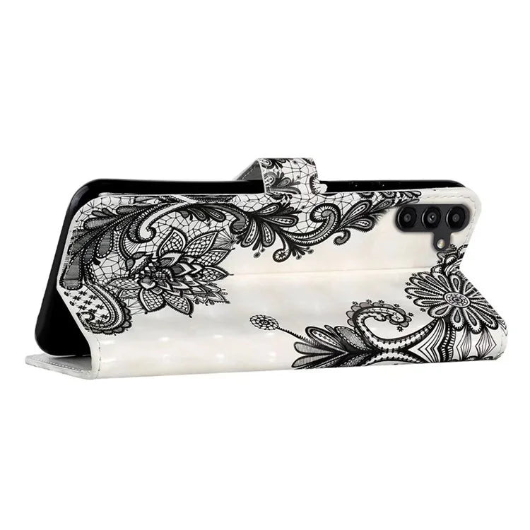 For Samsung Galaxy S24 FE Case 3D Pattern Printed Leather Phone Cover Card Holder
