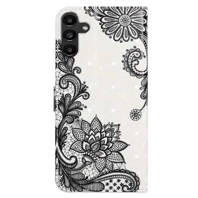 For Samsung Galaxy S24 FE Case 3D Pattern Printed Leather Phone Cover Card Holder