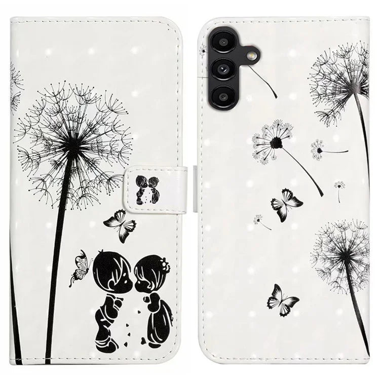 For Samsung Galaxy S24 FE Case 3D Pattern Printed Leather Phone Cover Card Holder