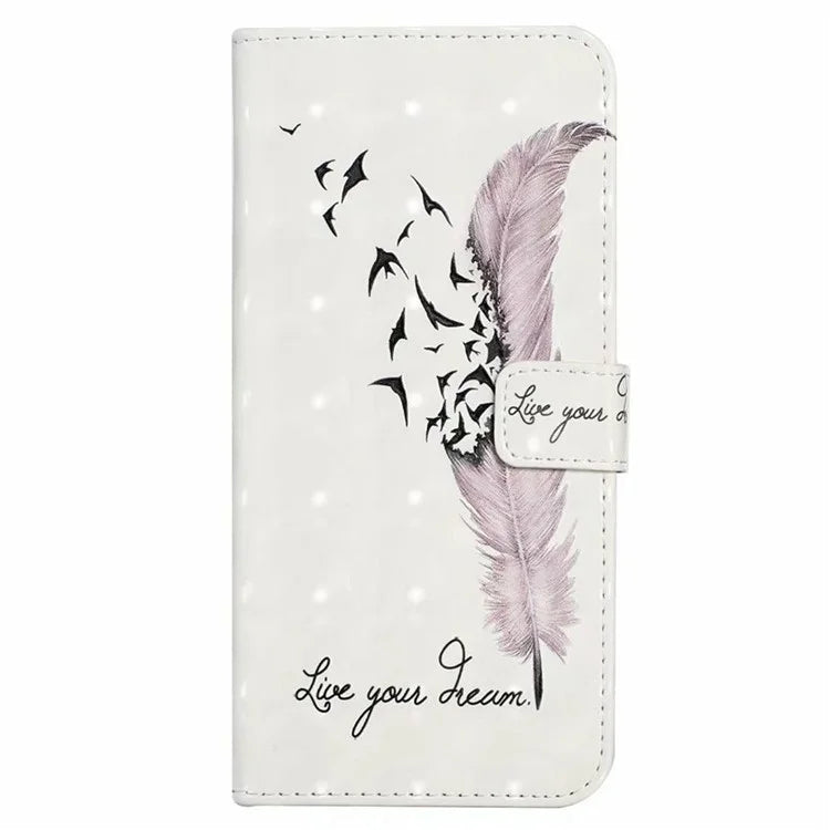 For Samsung Galaxy S24 FE Case 3D Pattern Printed Leather Phone Cover Card Holder