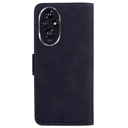 For Honor 200 5G Protective Case Solid Color Leather Mobile Phone Cover with Stand