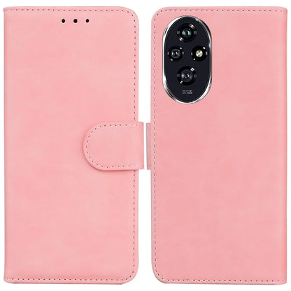 For Honor 200 5G Protective Case Solid Color Leather Mobile Phone Cover with Stand