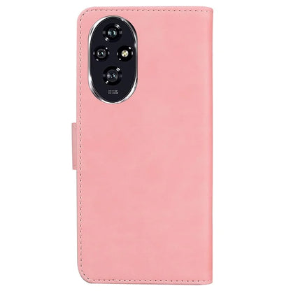 For Honor 200 5G Protective Case Solid Color Leather Mobile Phone Cover with Stand