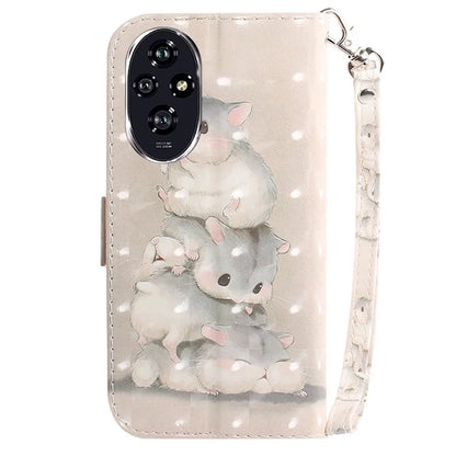 For Honor 200 5G Case Pattern Print PU Leather Wallet Stand Phone Cover