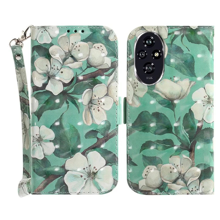 For Honor 200 5G Case Pattern Print PU Leather Wallet Stand Phone Cover