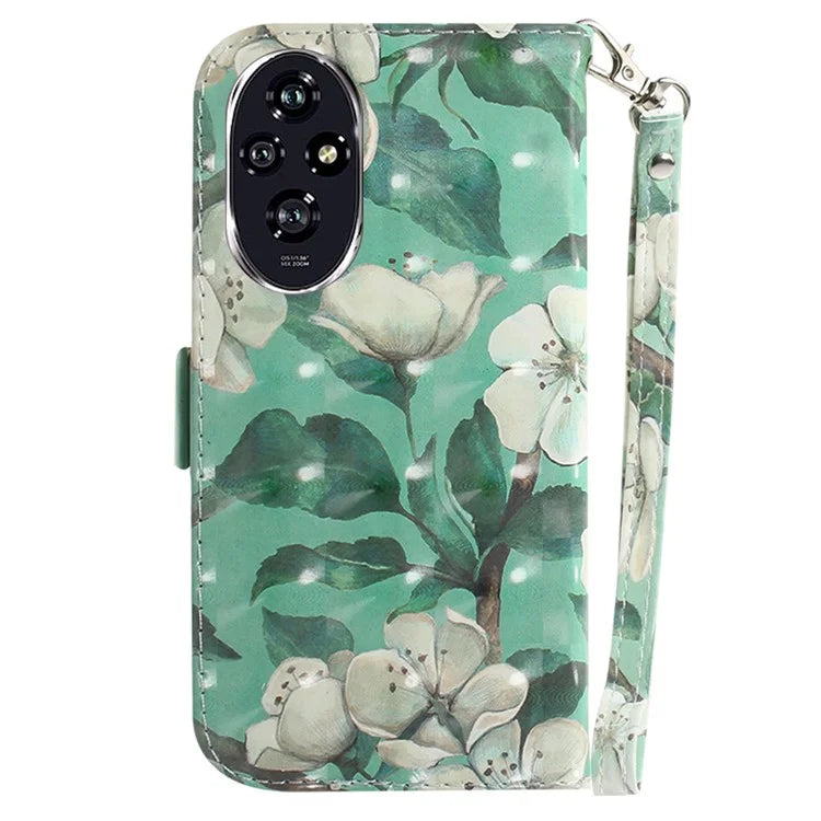 For Honor 200 5G Case Pattern Print PU Leather Wallet Stand Phone Cover