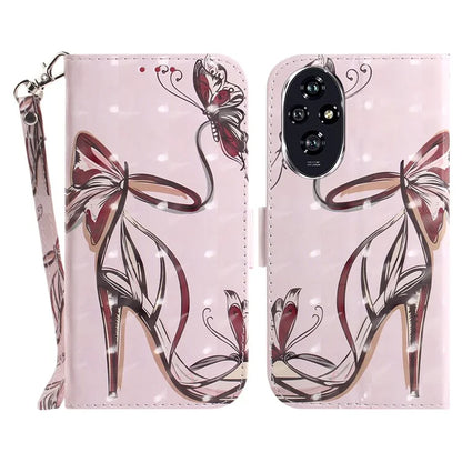 For Honor 200 5G Case Pattern Print PU Leather Wallet Stand Phone Cover