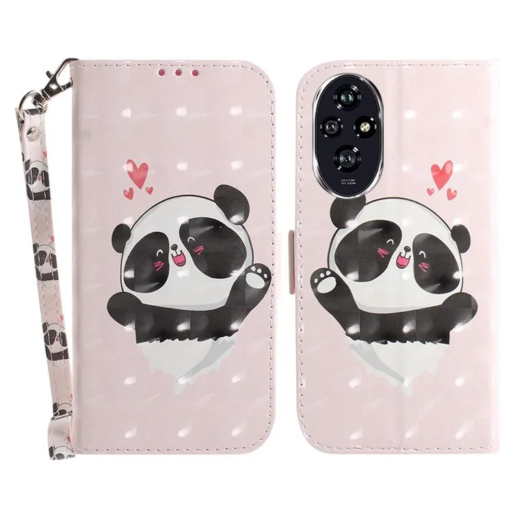 For Honor 200 5G Case Pattern Print PU Leather Wallet Stand Phone Cover