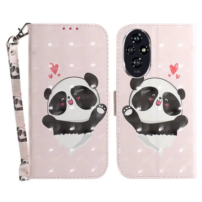 For Honor 200 5G Case Pattern Print PU Leather Wallet Stand Phone Cover