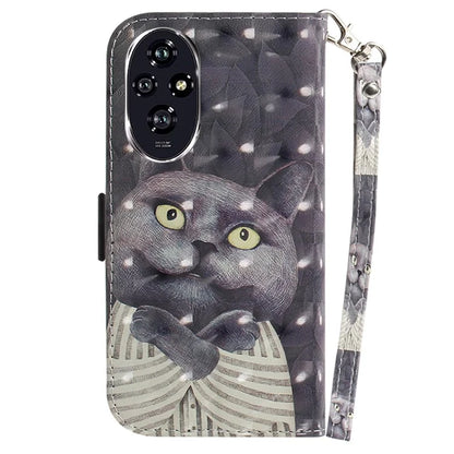 For Honor 200 5G Case Pattern Print PU Leather Wallet Stand Phone Cover