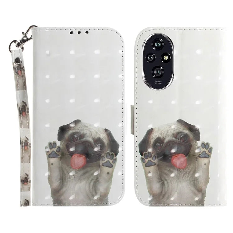 For Honor 200 5G Case Pattern Print PU Leather Wallet Stand Phone Cover