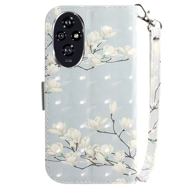 For Honor 200 5G Case Pattern Print PU Leather Wallet Stand Phone Cover