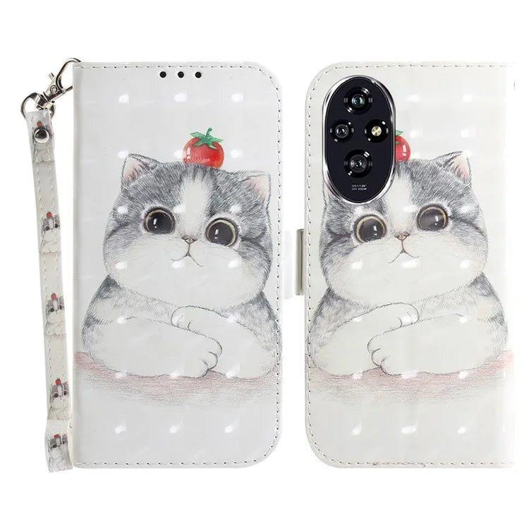For Honor 200 5G Case Pattern Print PU Leather Wallet Stand Phone Cover