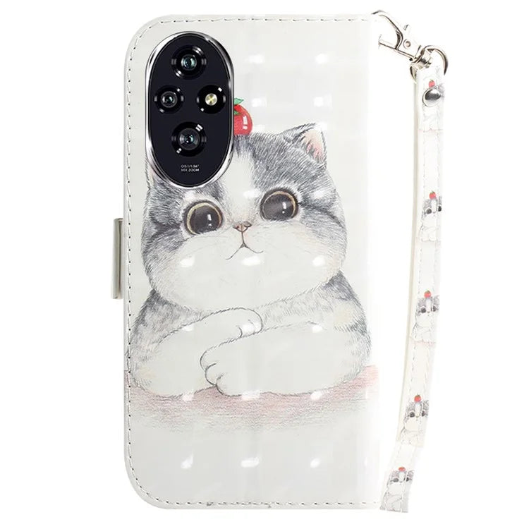 For Honor 200 5G Case Pattern Print PU Leather Wallet Stand Phone Cover