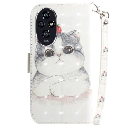 For Honor 200 5G Case Pattern Print PU Leather Wallet Stand Phone Cover