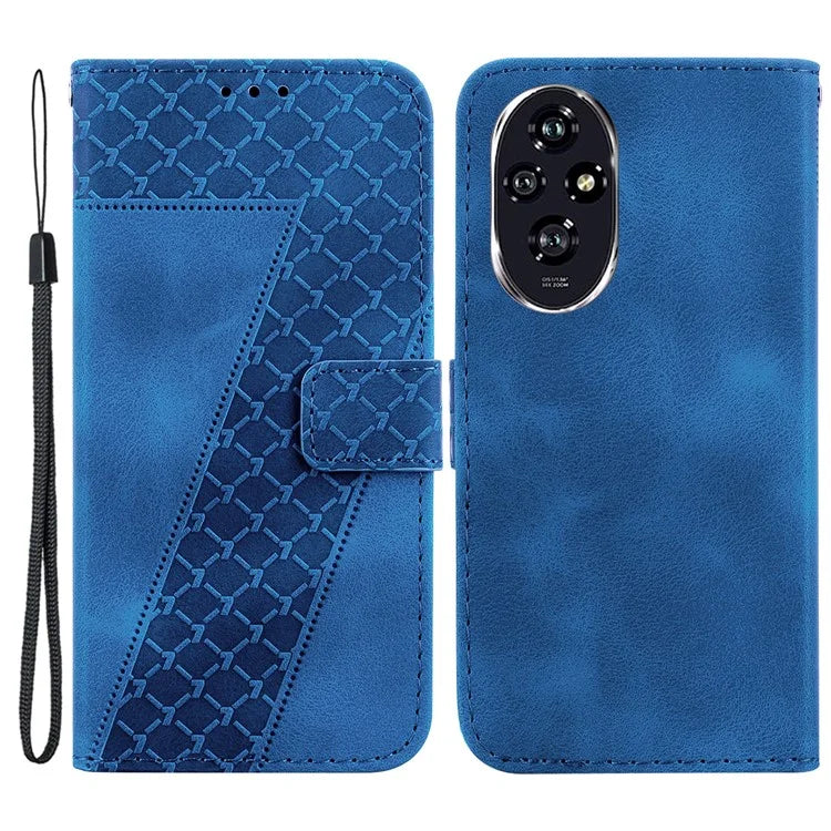 For Honor 200 5G Stand Case Pattern Imprint Leather Wallet Phone Cover with Strap