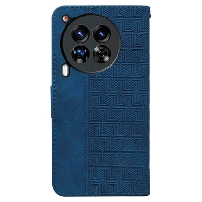 For TECNO Camon 30 Premier 5G Wallet Case Geometry Imprint Leather Phone Cover with Strap